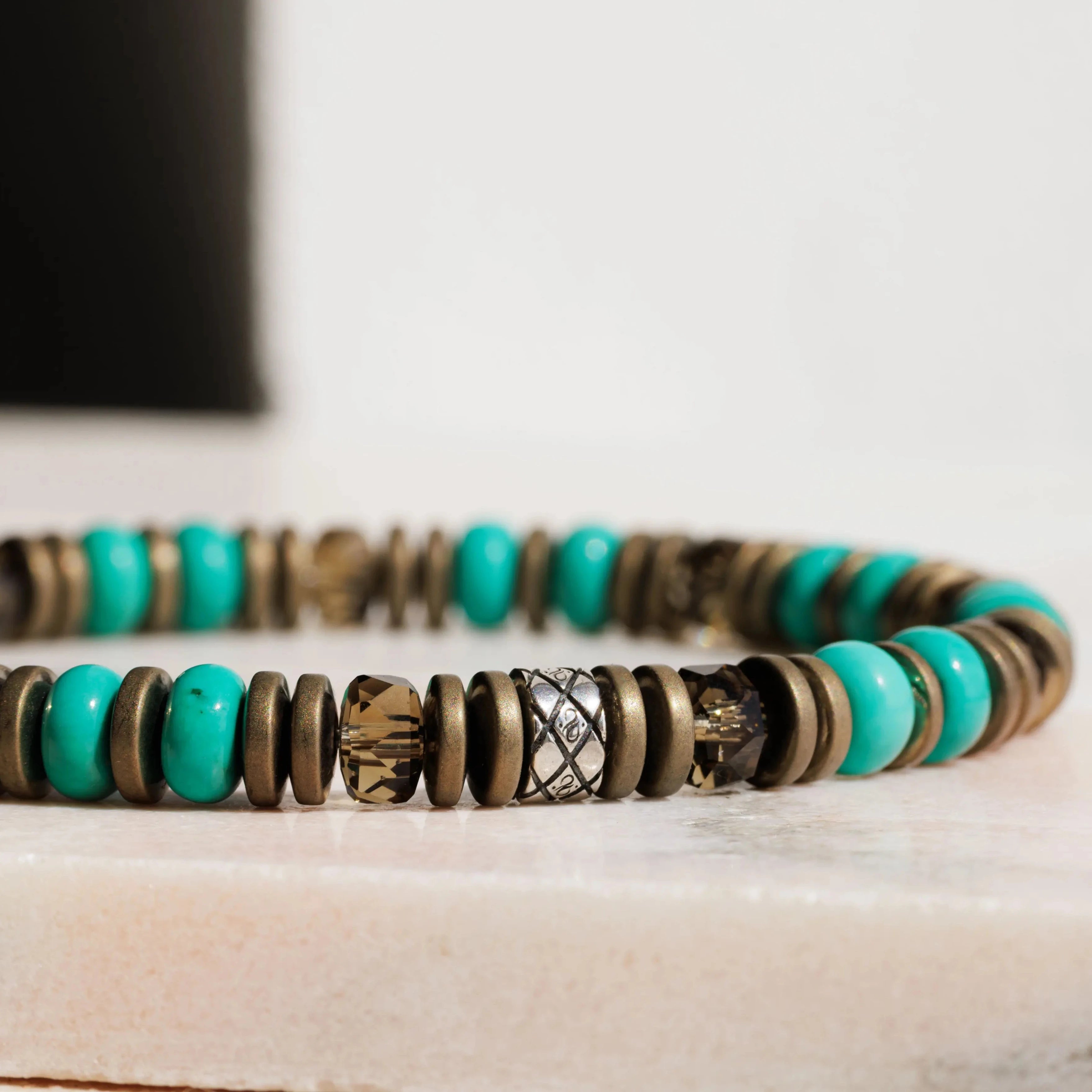 Turquoise - Bronze Hematite Bracelet I (6mm)