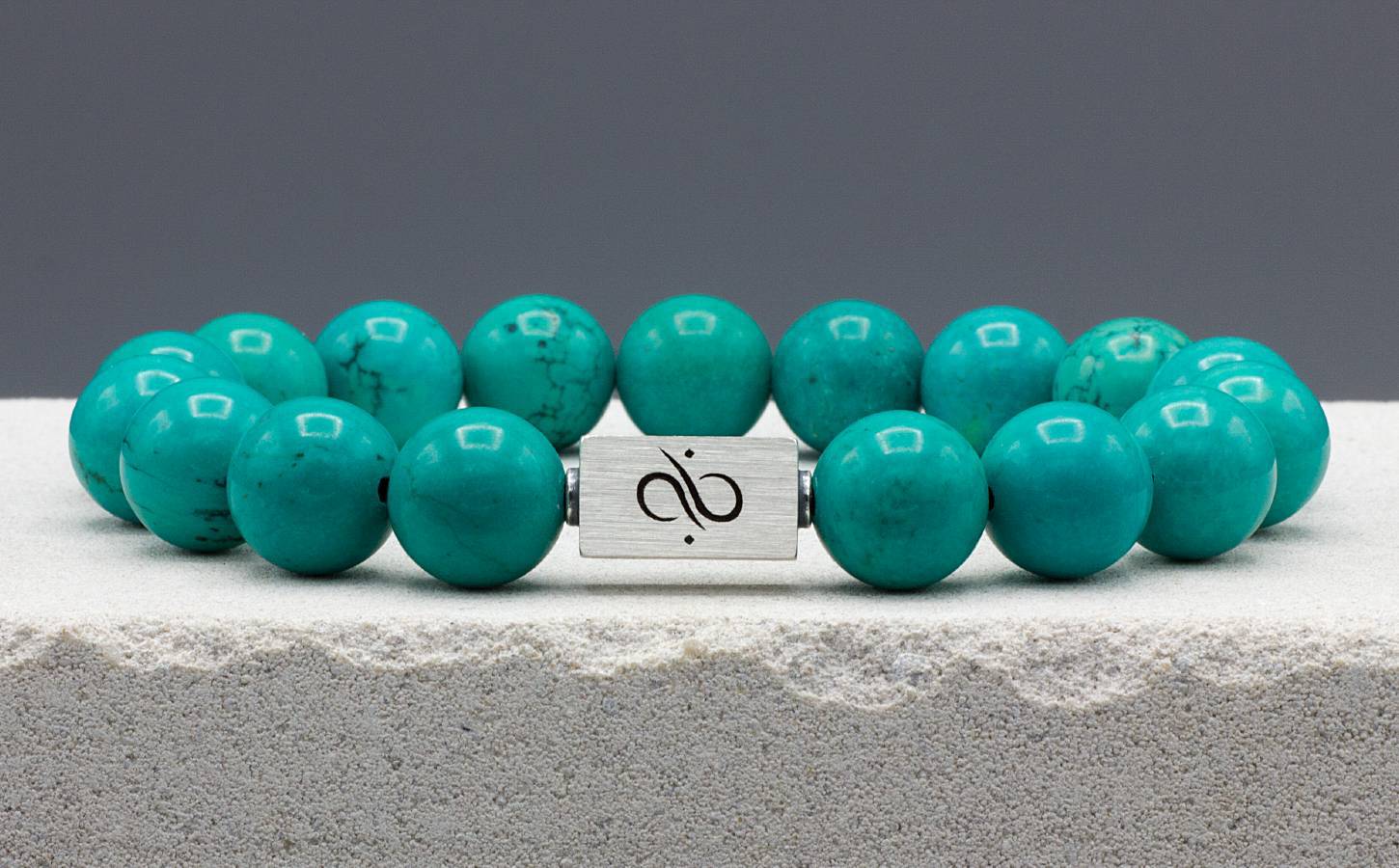 Classic Turquoise, 12mm, Silver bracelet (6837629321270)