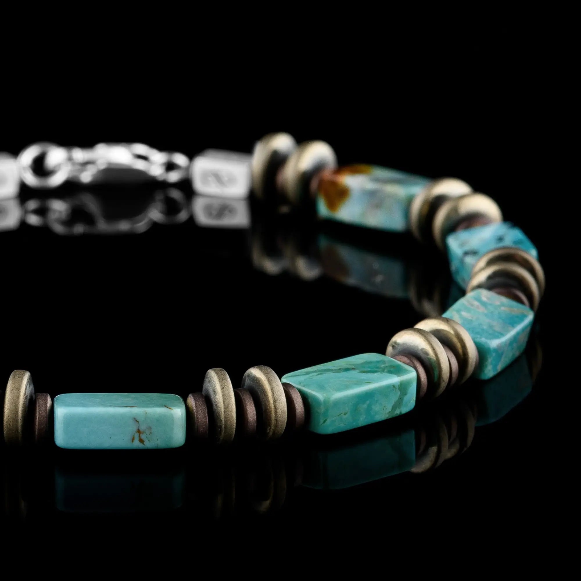 Turquoise - Hematite XI Bracelet (4-6mm)