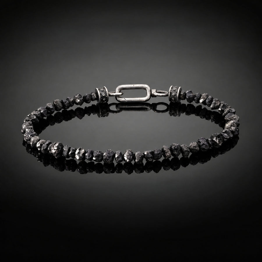 Raw Black Diamond Bracelet 25 carats (4-5mm)
