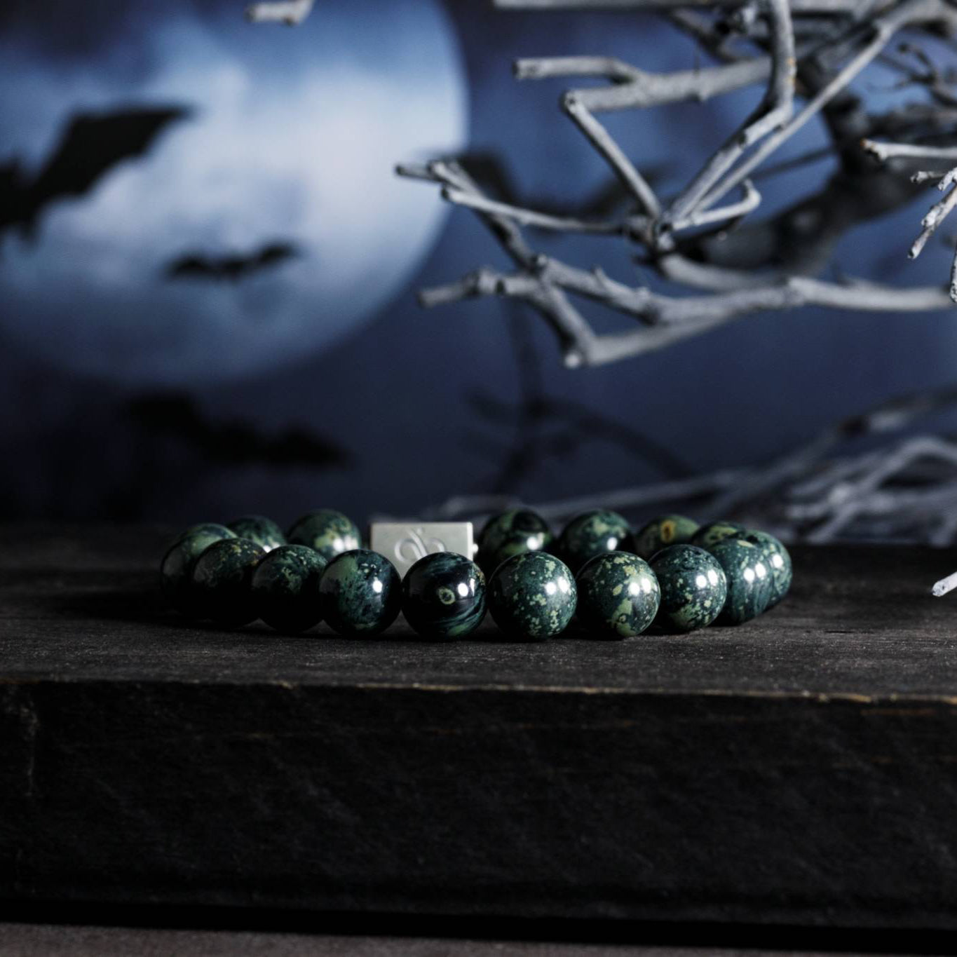 Classic Kabamba Jasper, 12mm, Silver bracelet (6884723032118)