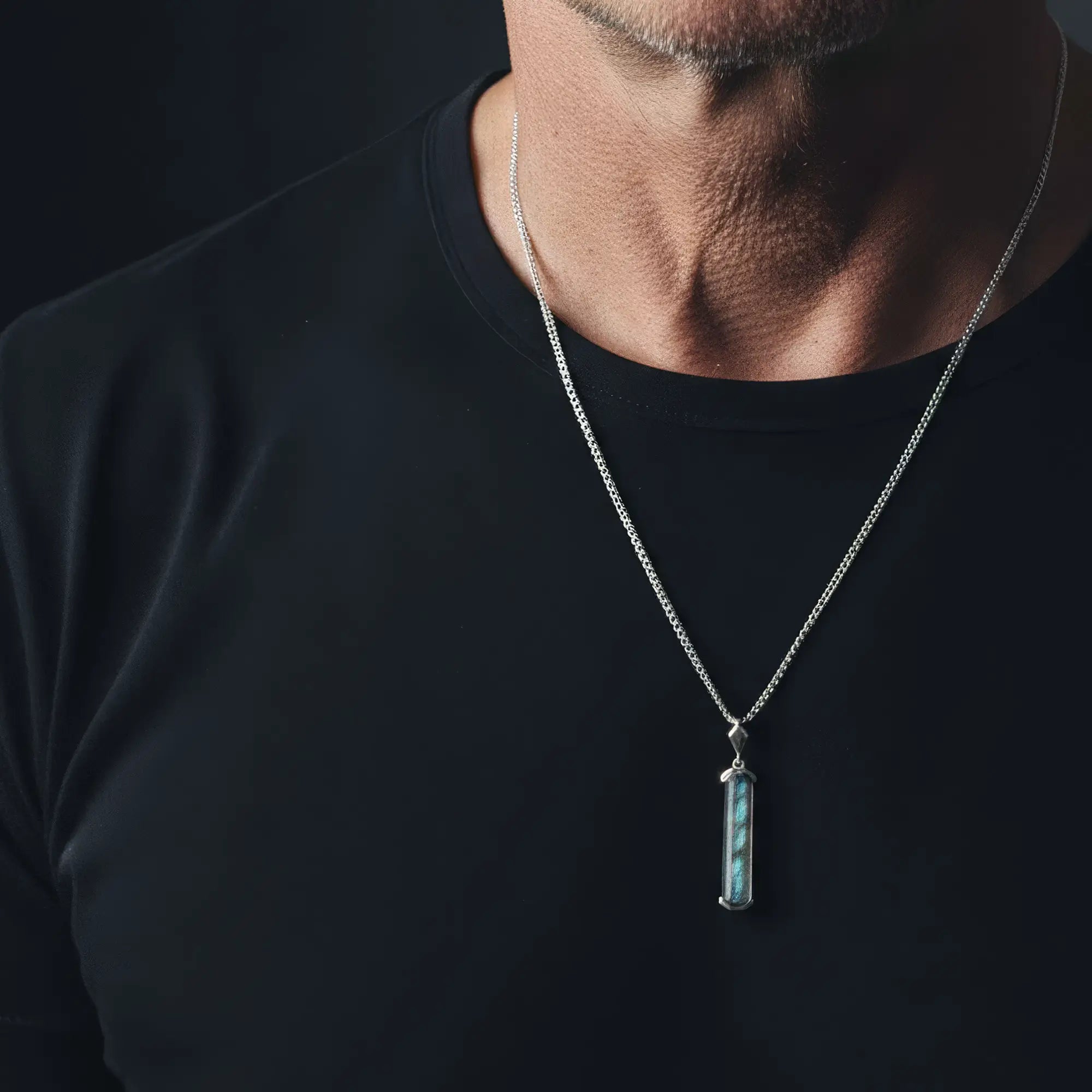 Labradorite Silver Pendant