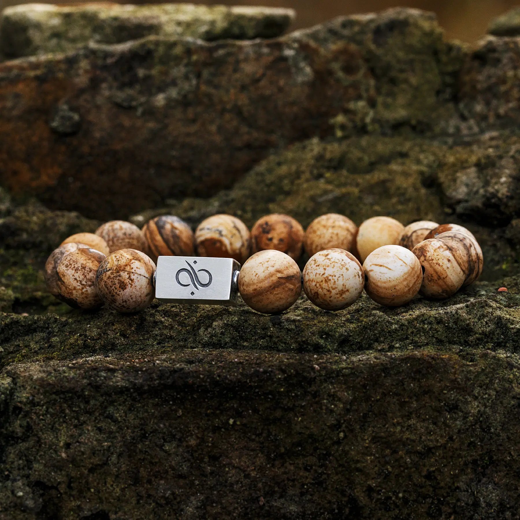 Classic Matte Landscape Jasper Bracelet I (12mm)