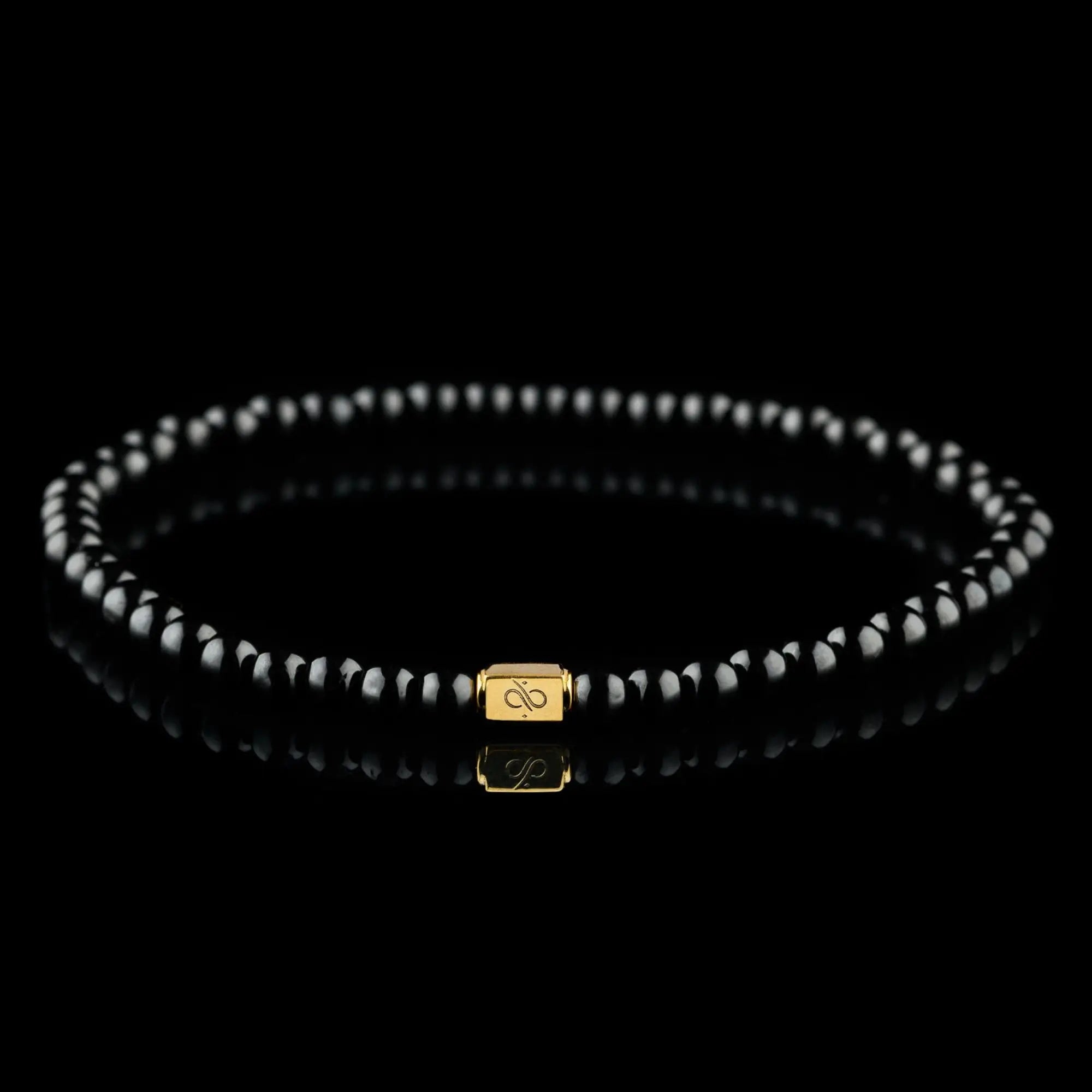 Black Tourmaline Gold Bracelet II (4mm)