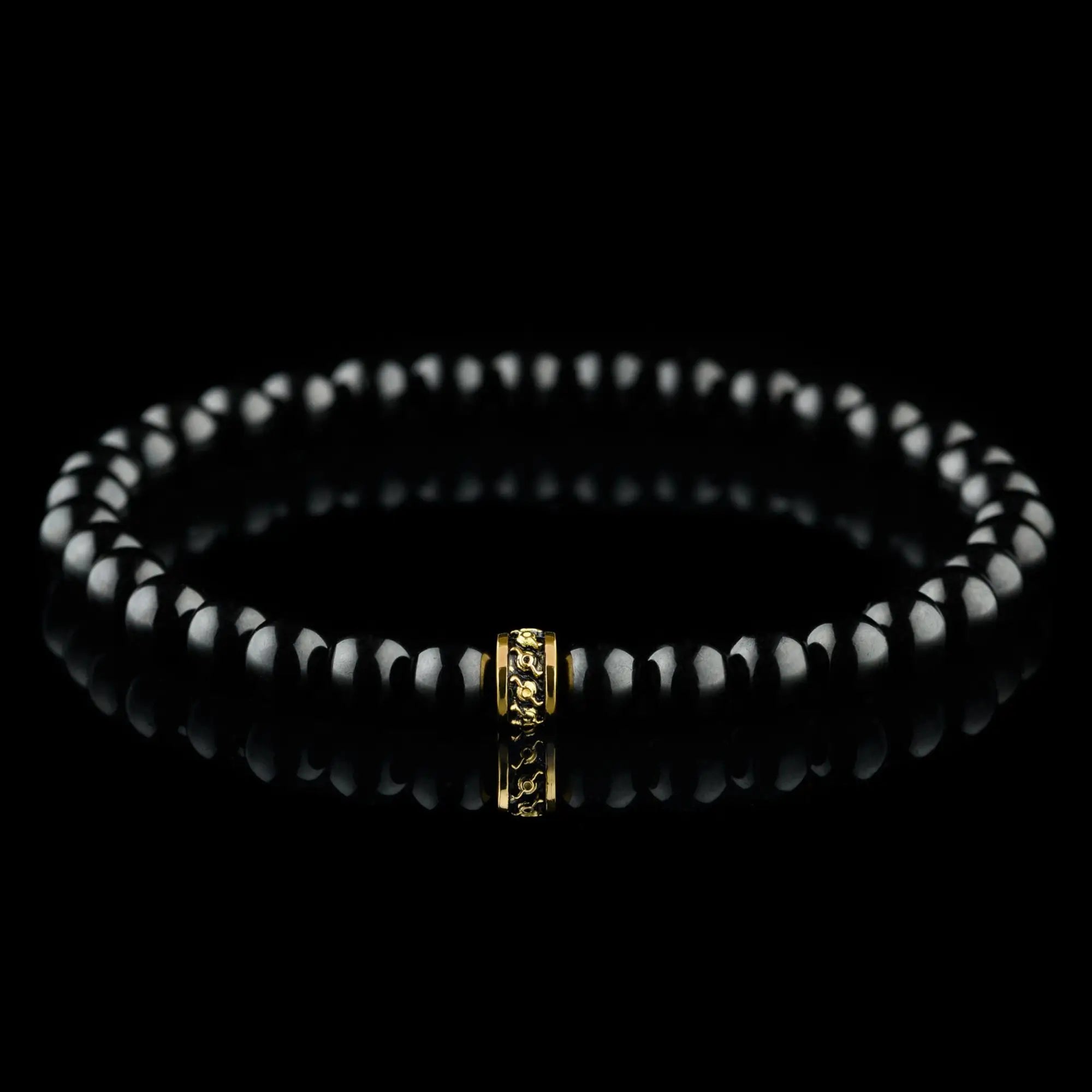 Pulsera de Oro con Turmalina Negra I (6mm)