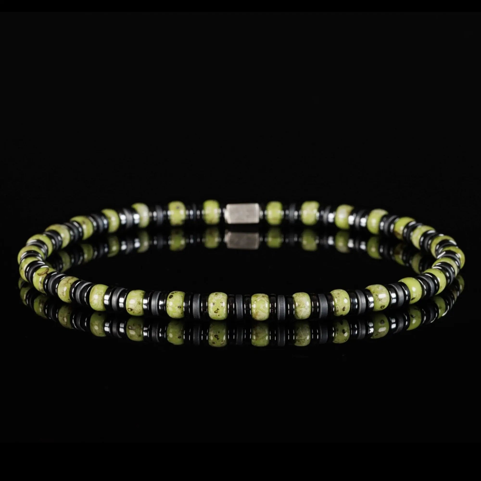 Hematite - Light Green Bracelet XII (4mm)