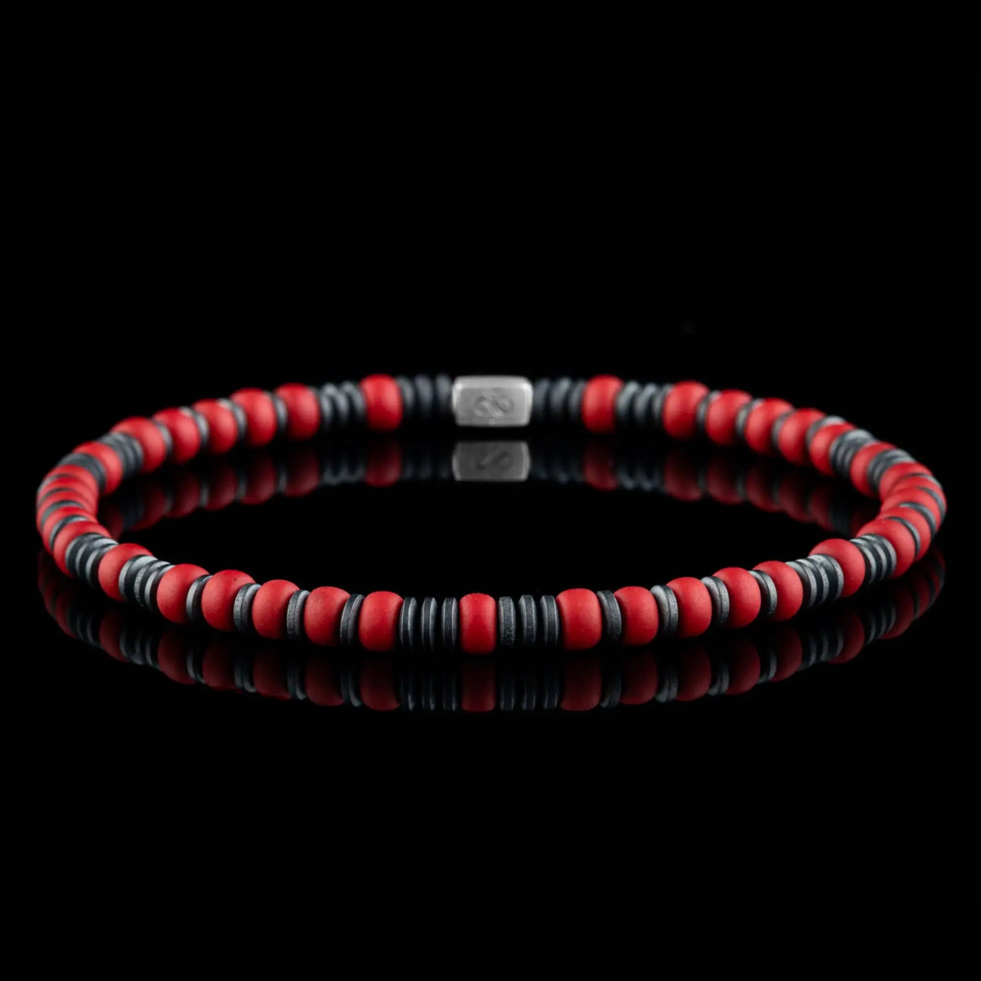 Hämatit - Rotes Armband VII (4mm)