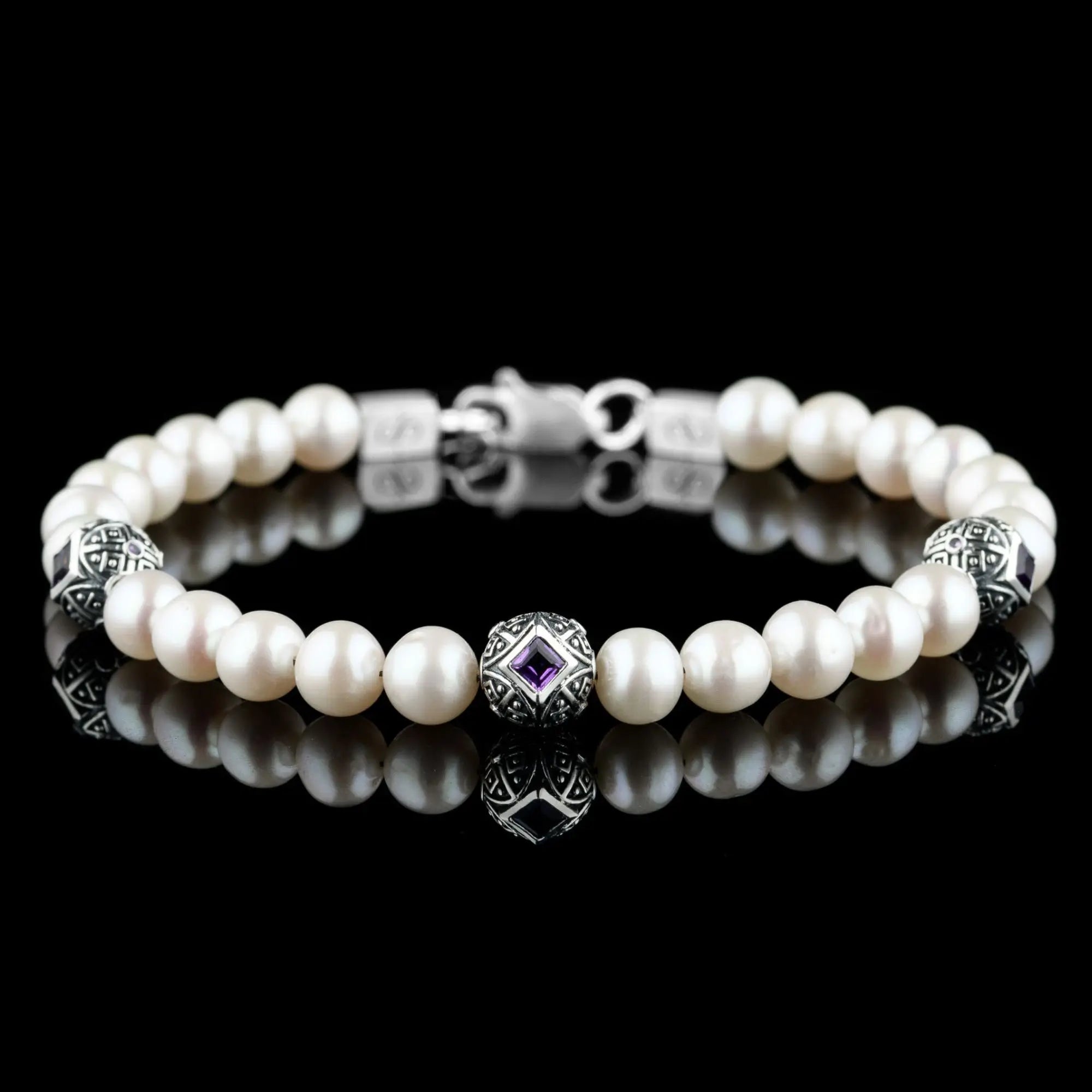 Paladin Amethyst - Pearl Bracelet II (8mm)