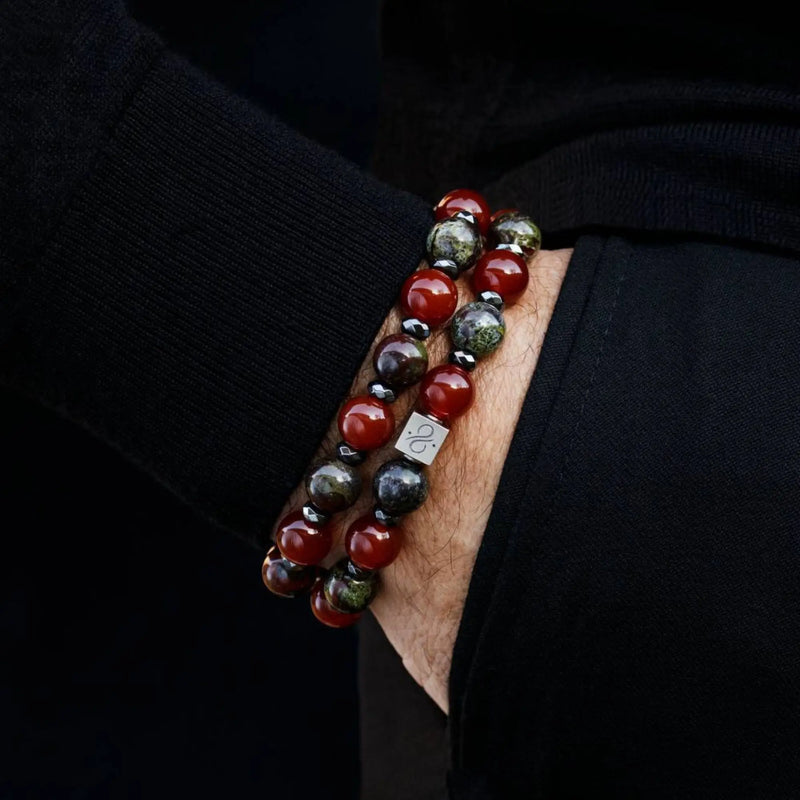Dragon Blood﻿﻿﻿ Jasper - Carnelian Bracelet IV (10mm) - Primary Specimen