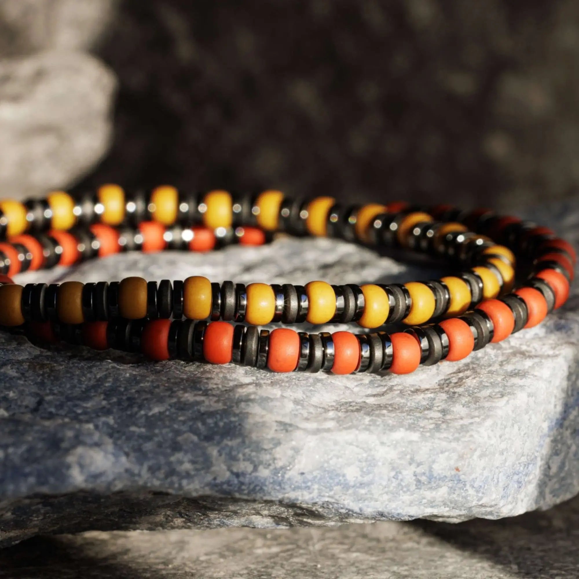 Hematite - Orange Bracelet XV (4mm)