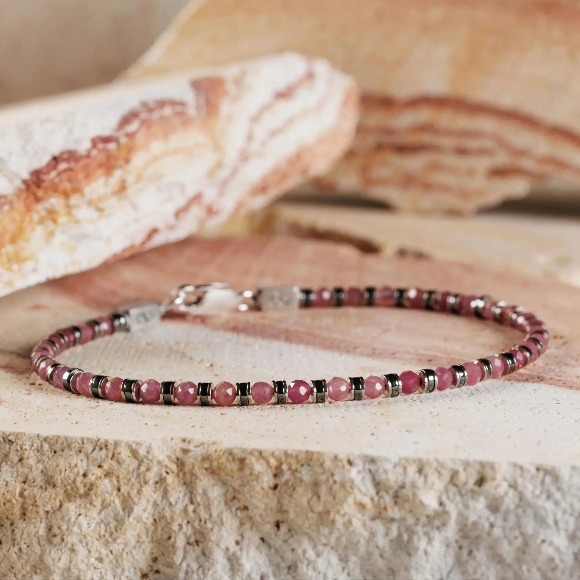 Pulsera de Turmalina Rosa I (3mm)