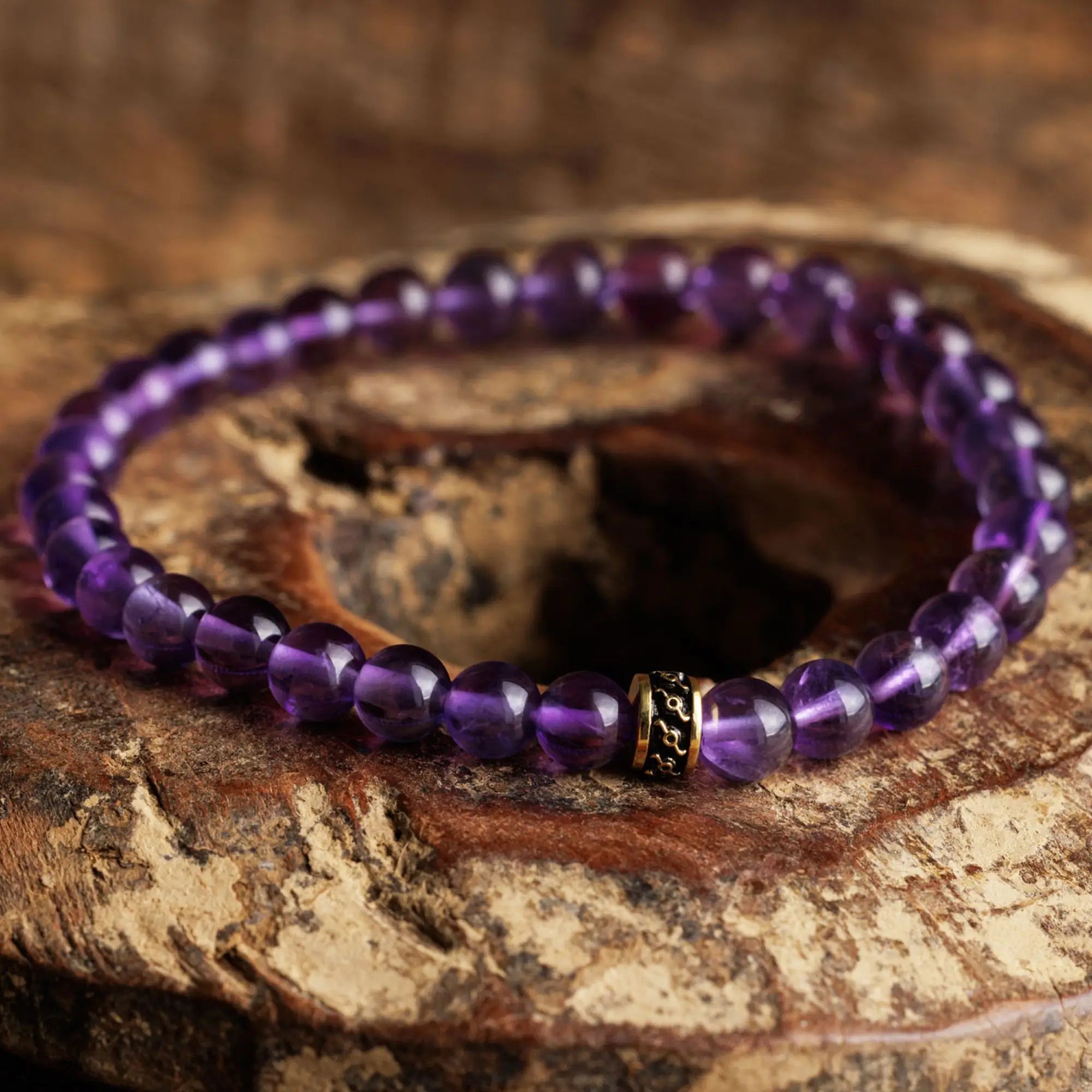 Amethyst Gold Bracelet I (6mm)