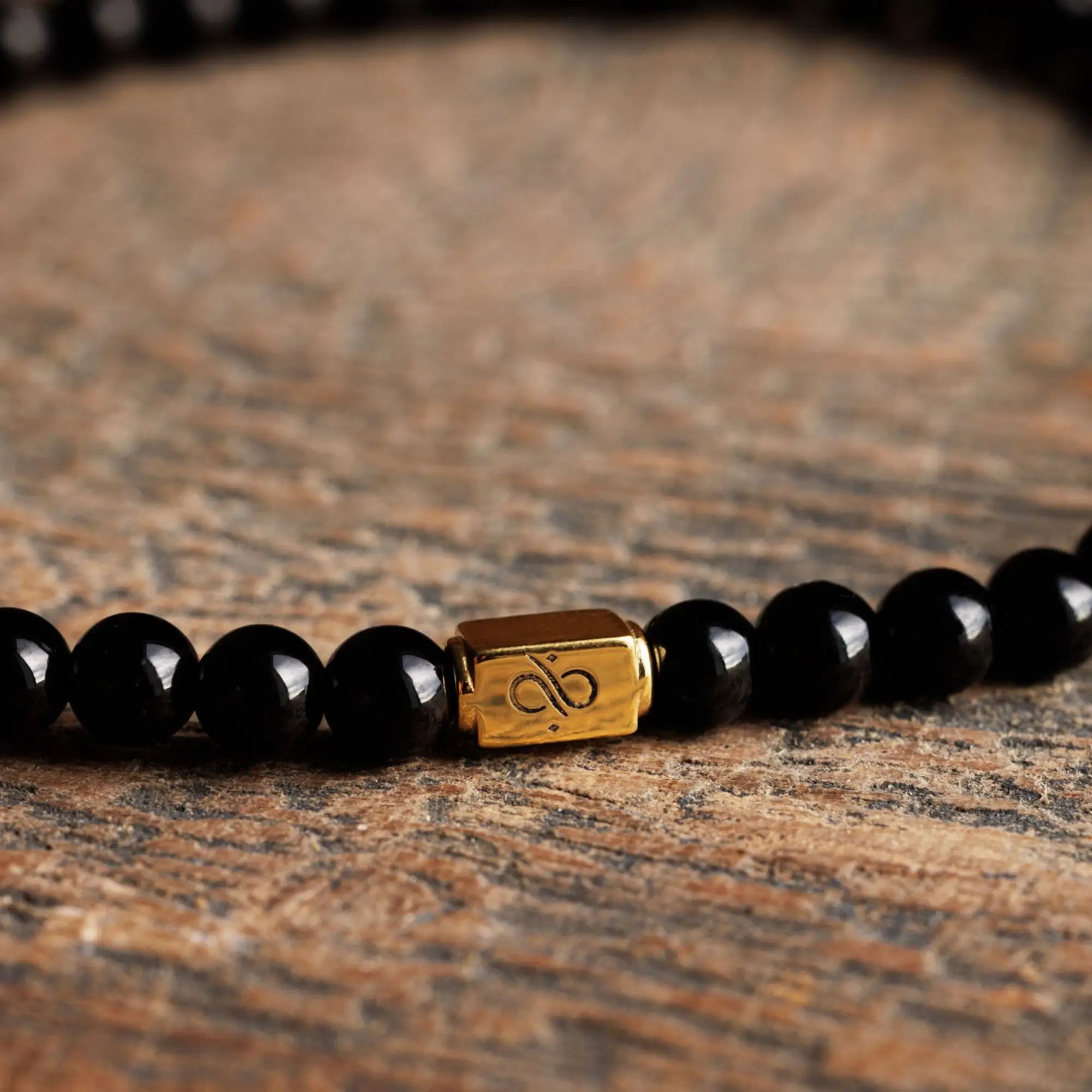 Black Tourmaline Gold Bracelet II (4mm)