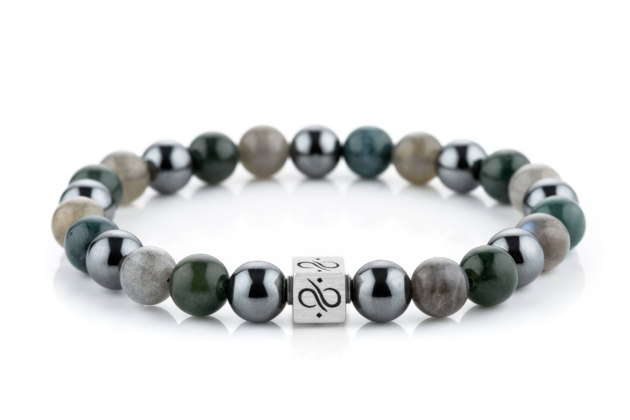 Classic Mixed Ferrum, 8mm, Silver bracelet (1916603039798)